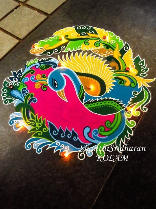 multicolour rangoli design