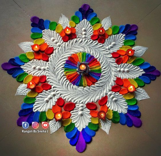 multicolour rangoli design