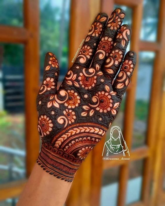 negative floral mehndi design