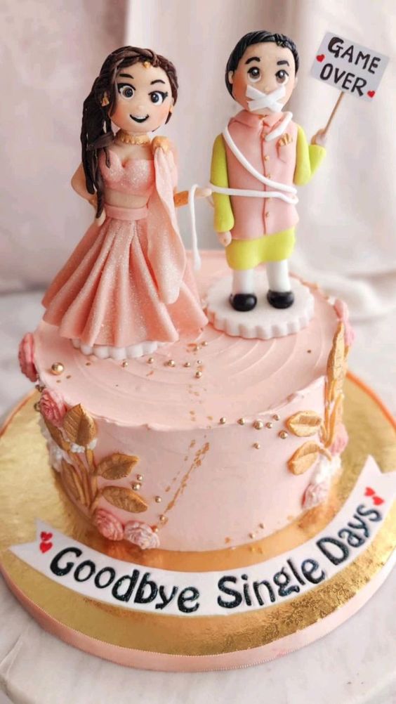 simple engagement cake designs