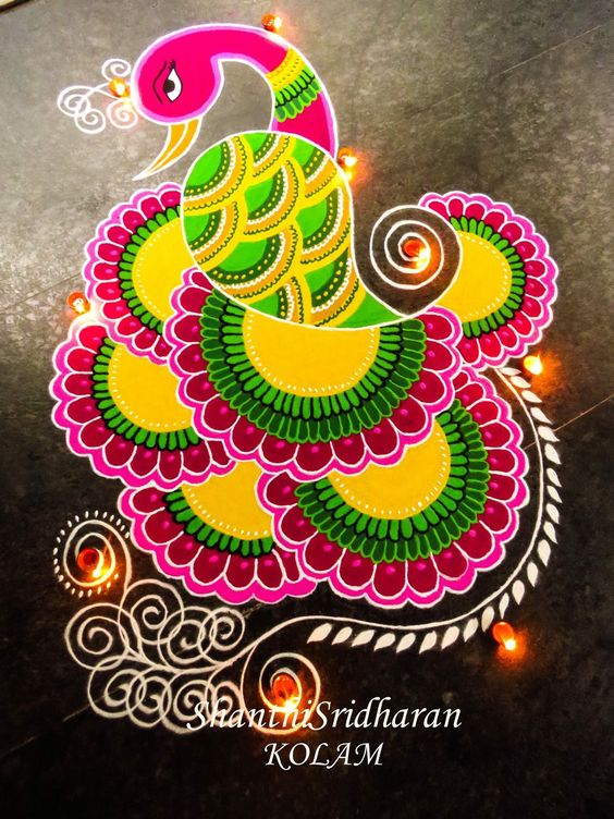 simple rangoli design for Diwali