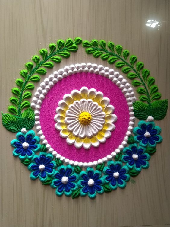 simple rangoli design for Diwali