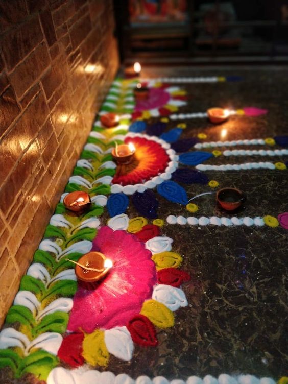 simple rangoli for Diwali