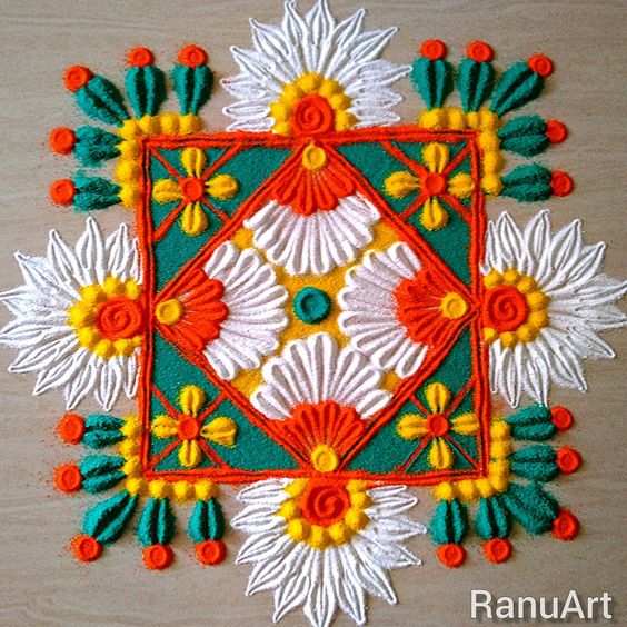 square rangoli designs