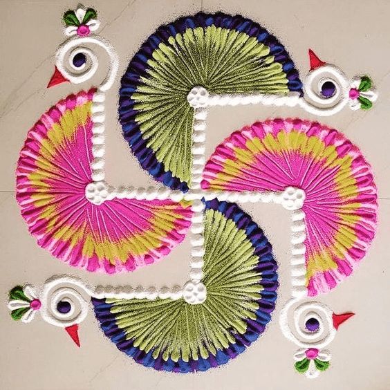 swastika Diwali rangoli