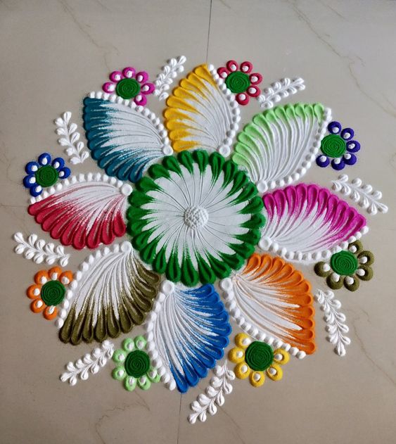 unique simple rangoli designs for Diwali