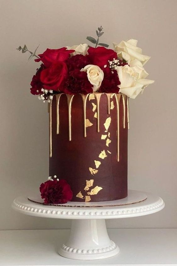 wine floral cake