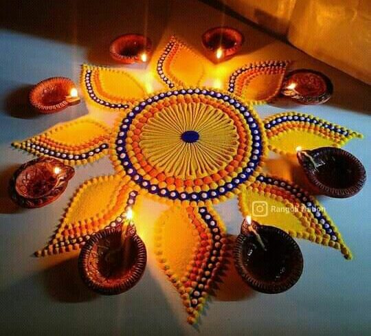 yellow rangoli ideas