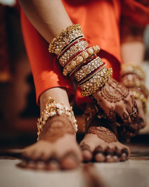 Bridal bangle and anklet set