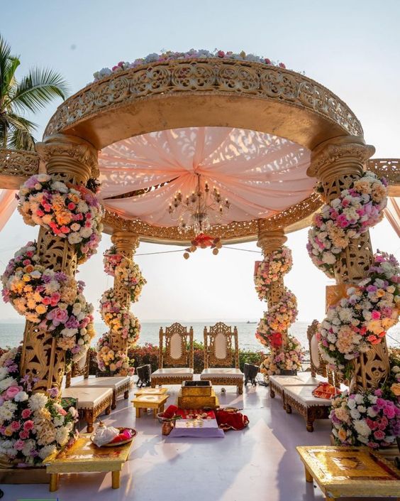Flower stage decoration for wedding