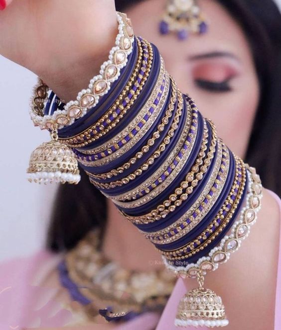 blue bridal bangle set