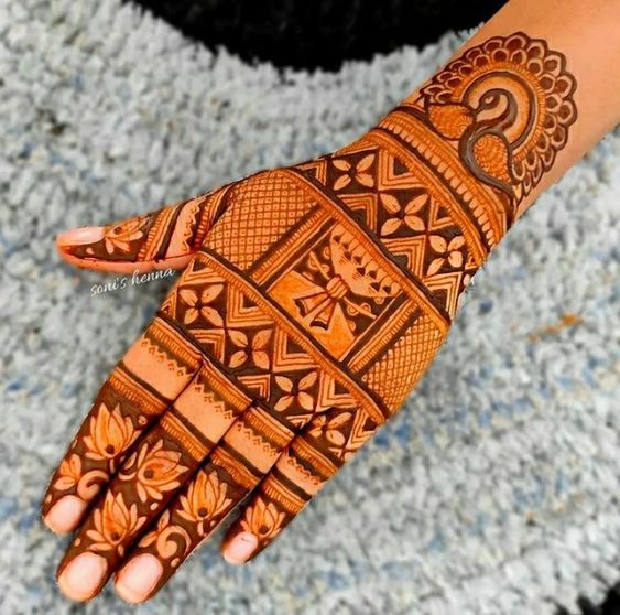 bridal mehndi design back hand