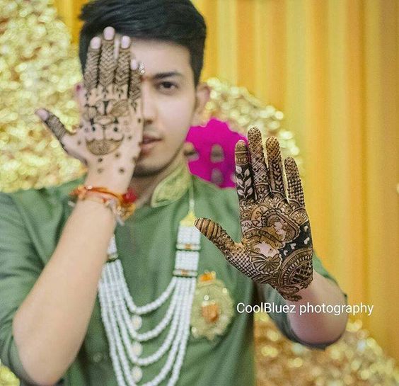 detailed mehndi for men