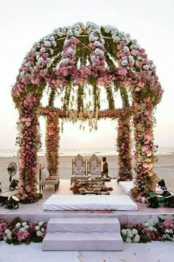 dome flower wedding stage decoration