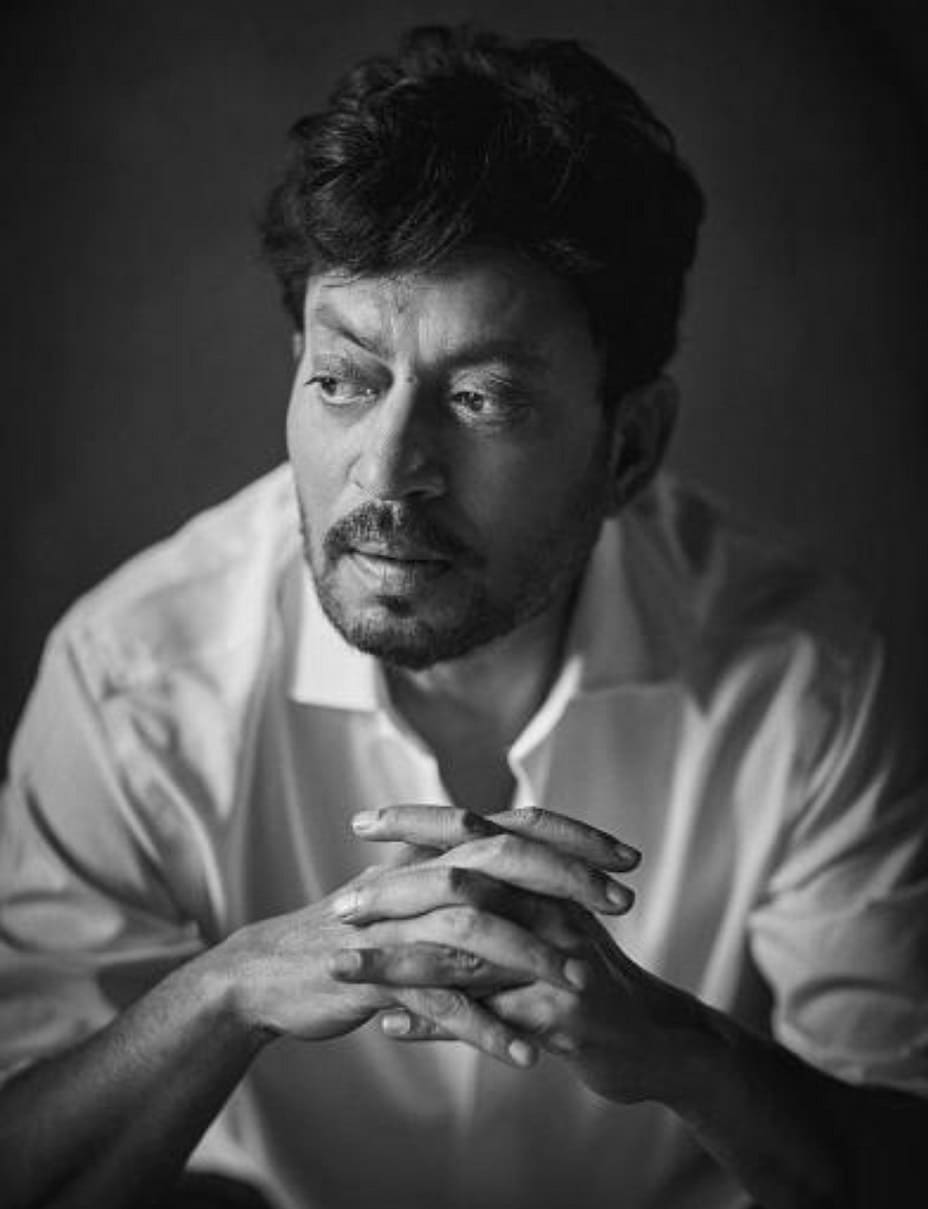 irrfan khan black and white photo