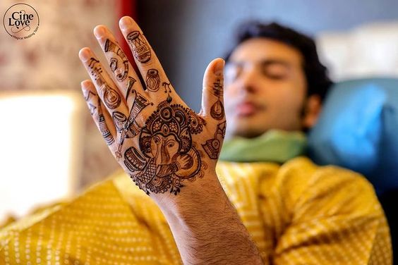 men mehndi design backhand