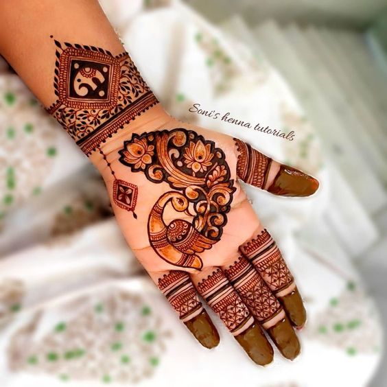 peacock henna design