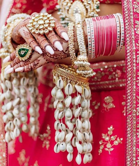 pink bridal bangle set
