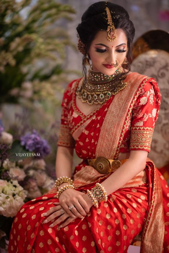 red bridal attire