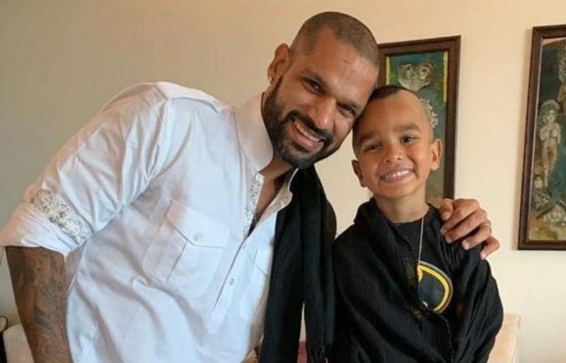 shikhar dhawan with son Zoravar