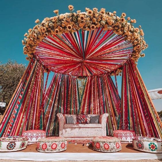 sunflower mandap decor