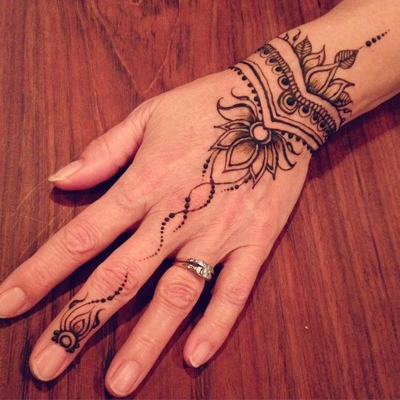 wrist henna tattoo