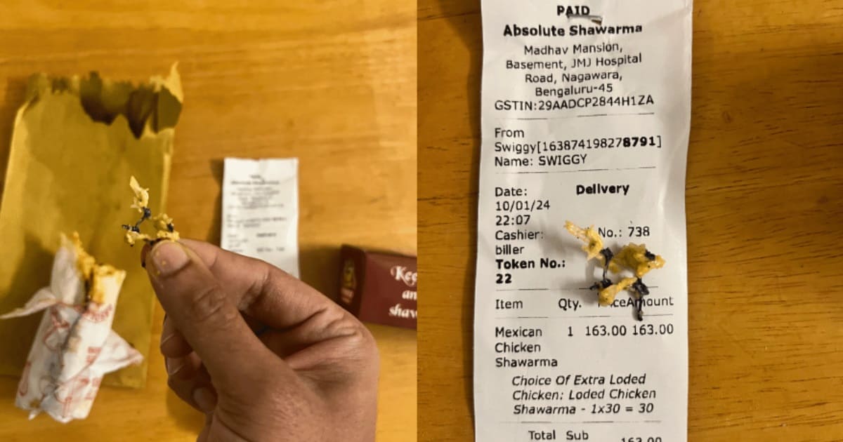 Bengaluru man finds metal piece in shawarma