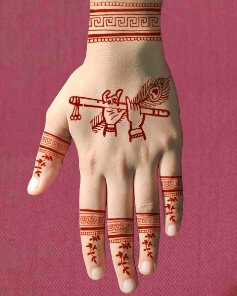 Easy Krishna mehndi design