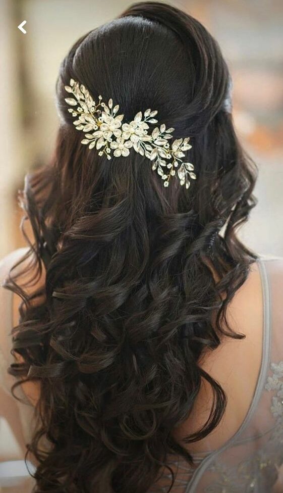 Elegant reception Indian bridal hairstyle