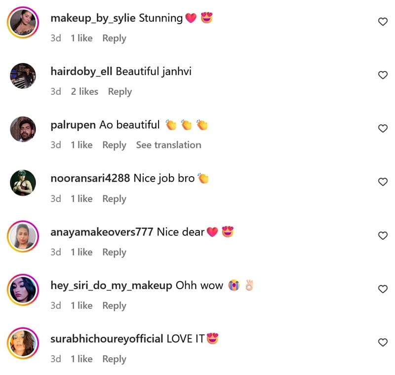 Janhvi Kapoor post comments