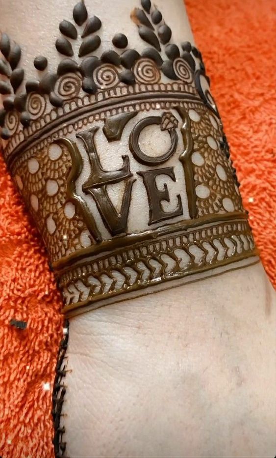 Love bracelet mehndi design