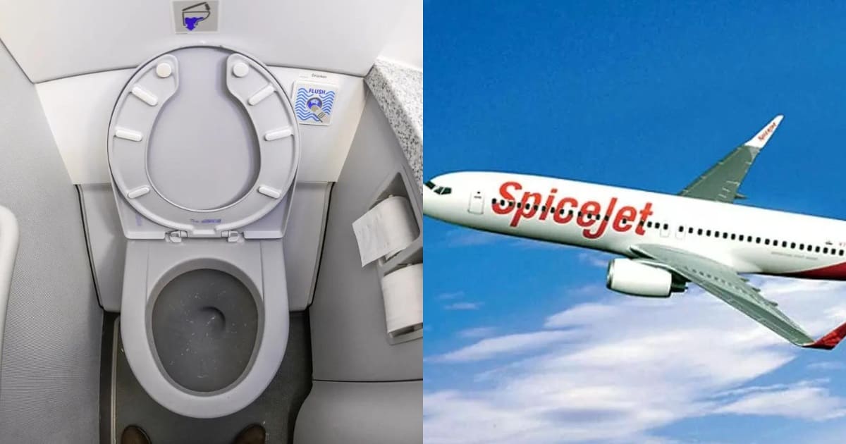 Passenger Stuck In The Toilet spicejet