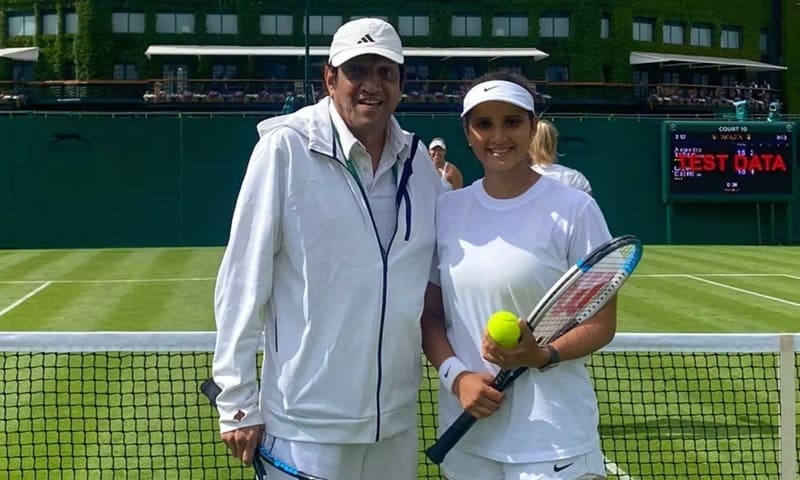 Sania mirza with father