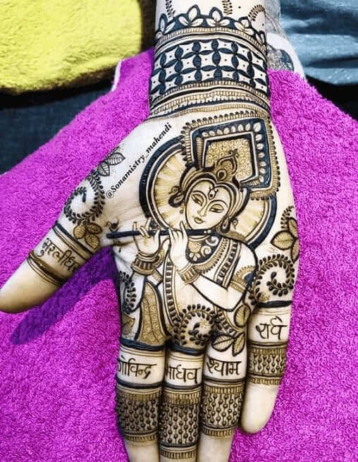 Simple Krishna henna designs