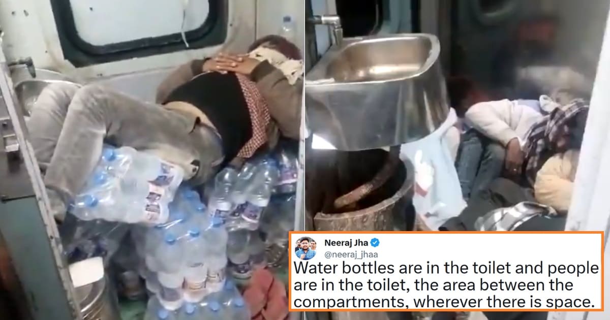 Water bottle in train toilet