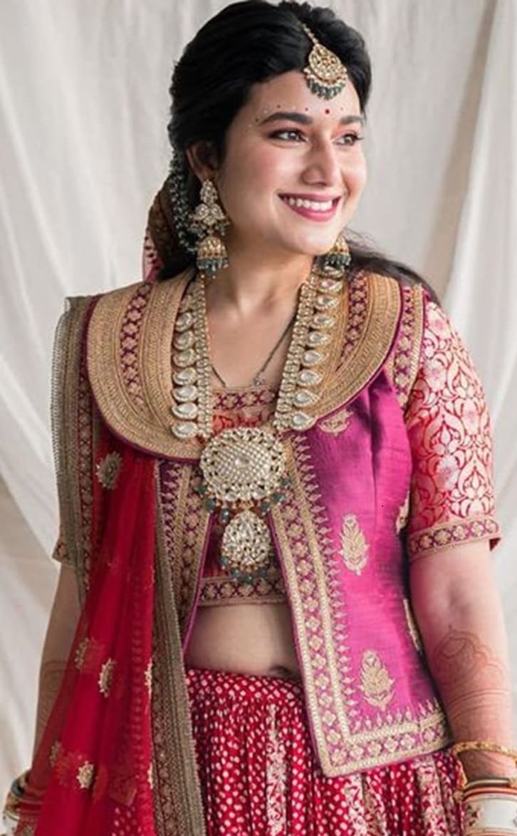 Wedding-blouse-designs-jacket-style-blouse-design