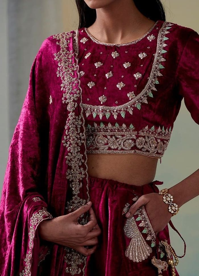 Wedding-blouse-designs-velvet-blouse-design