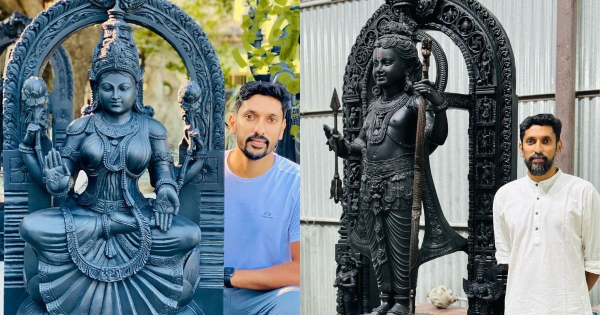 arun yogiraj and his statues