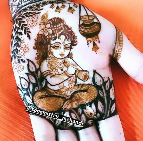 baby Krishna henna design