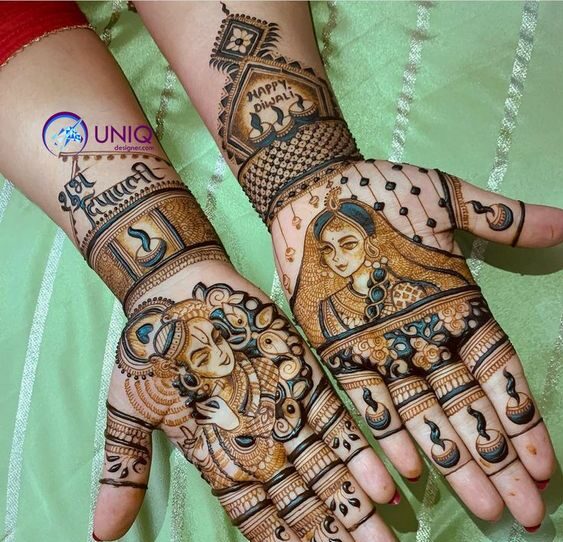 beautiful mehndi design krishna