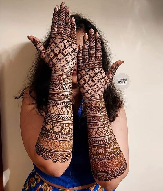 bridal mehndi designs for full hands front and back