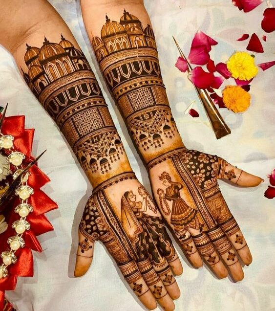 bride groom mehndi design