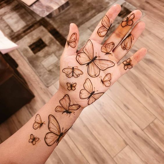 butterfly mehndi design