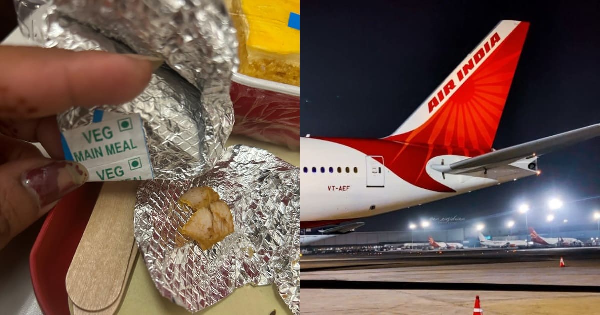 chicken in veg meal air india flight