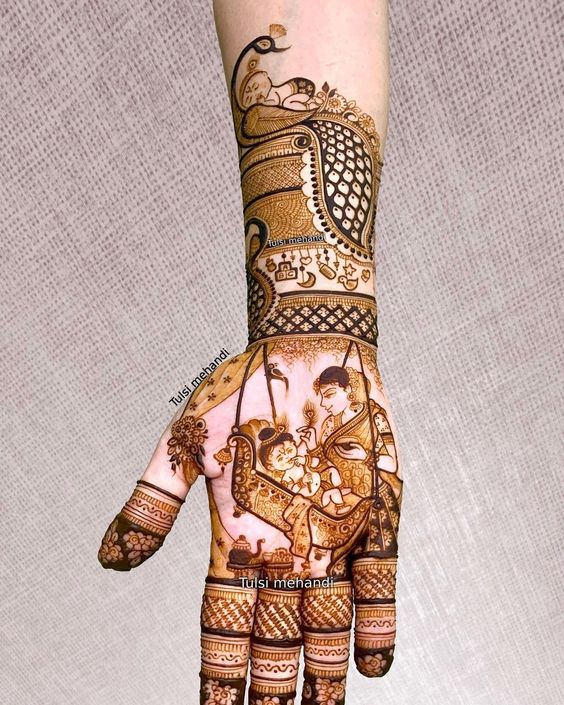 cute Gopal mehndi design