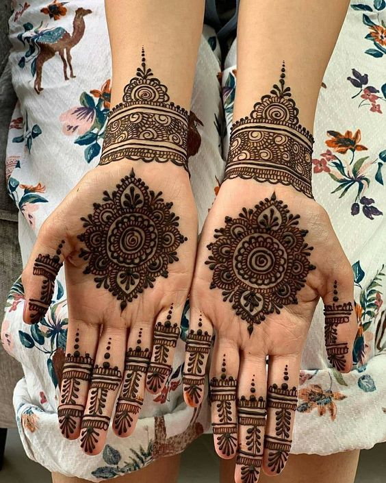 easy circle mehndi designs