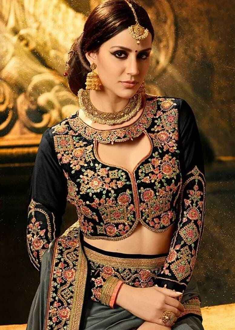 Velvet-blouse-with-embroidery-full-sleeve-blouse-design