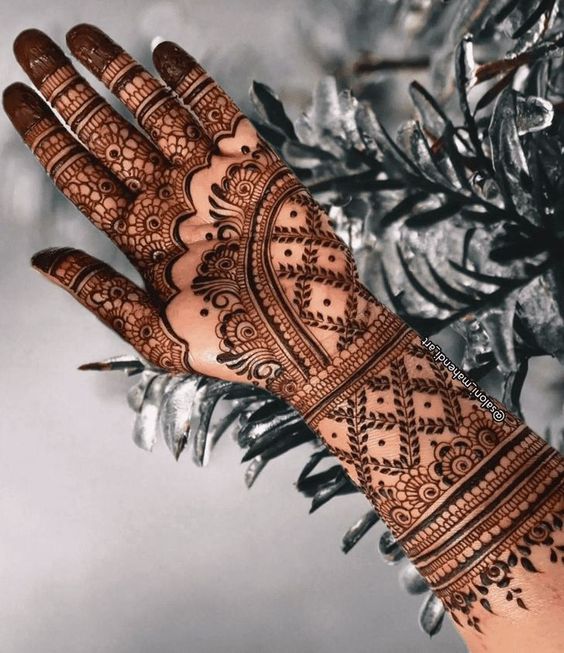 front hand mehndi design easy