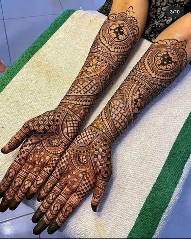 full hand bridal henna design