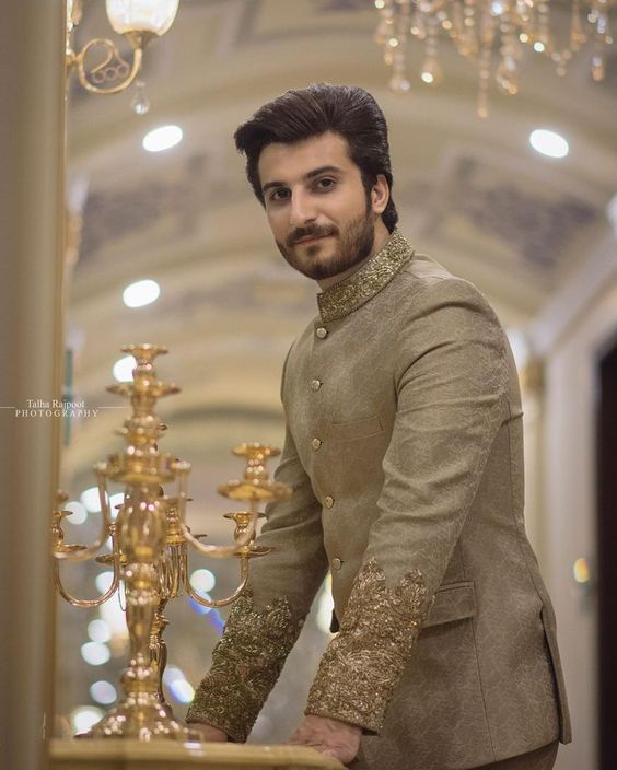 golden sherwani groom